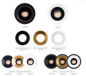 Spot LED incastrabil GALEXO H0106 alb cu inel auriu