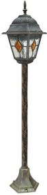 Stalp exterior H-106cm, IP43, auriu antic, sticla Tiffany, Monaco 8185 RX