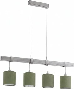 Brilagi - Candelabru LED pe cablu NUBILA 4xE27/60W/230V gri/verde