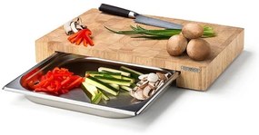 Tocător de bucătărie cu bol 48x32,5 cm ficus de cauciuc Continenta C4027