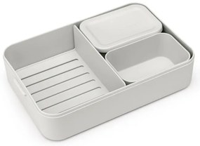 Cutie pentru alimente Brabantia Make&Take 1006292, 2 L, Cu separatoare, Inchidere etansa, Fara BPA, Gri deschis