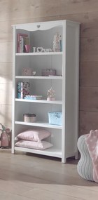 Bibliotecă pentru copii albă cu 5 compartimente – colecția Amori – Vipack