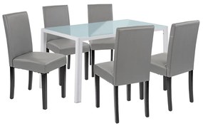 Set de masă Mira 6+1 alb-gri