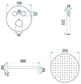 Set de dus incastrat Rea Lungo Diamond crom + BOX