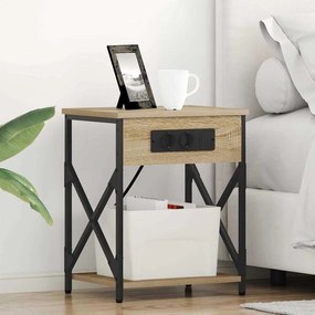 vidaXL Dulap de noapte cu sertar 2 pcs Stejar sonoma 41 x 31 x 51 cm