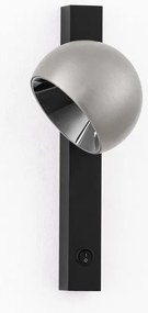 Aplica LED moderna stil minimalist LUSA negru/nickel