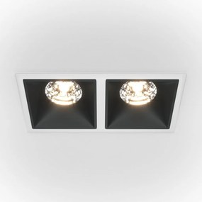 Spot LED incastrabil dimabil cu 2 surse de iluminat Alpha alb, negru, 30W, 3000K