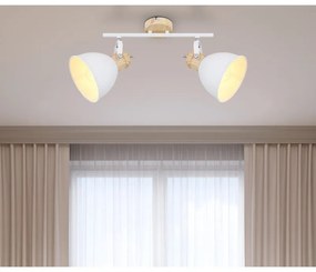 Aplica de perete / tavan cu 2 spoturi directionabile design industrial WIHO alb