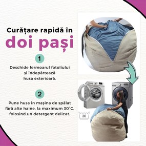 Fotoliu Yoga XL si Perna, Material Textil - Black Velvet