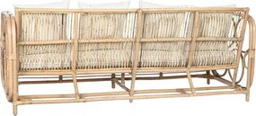 Canapea de exterior, 4 locuri, din bumbac si rattan, Luma