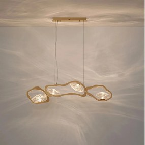 Lustra LED otel auriu si sticla DENISE