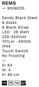 Oglinda baie cu iluminat LED 4000K IP44 REMS, 64cm