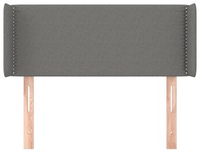Tablie de pat cu aripioare gri inchis 103x16x78 88 cm textil 1, Morke gra, 103 x 16 x 78 88 cm