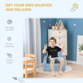 HOMCOM Scaun pentru Camera Copiilor în Material Textil Max. 65 kg 49x45x44cm Albastru | Aosom Romania