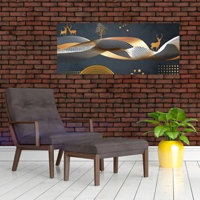 Tablou - Cerb, grafică (120x50 cm)