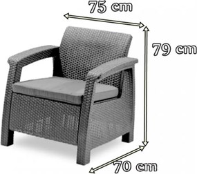 Set de mobilier de grădină Corfu Fiesta III cu masă Futura maro