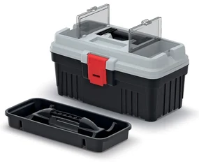 Cutie pentru scule 36 x 19,5 x 18,3 cm, cu organizatoare, gri