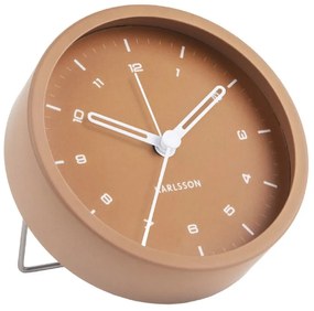 Ceas cu alarmă Karlsson Tinge, ø 9 cm, maro caramel