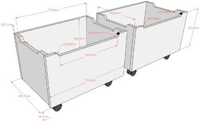 Pat Semi-Înălțat (Mid Sleeper) Forrest Oak 90x200 cm, pentru Camera Copii, din Lemn de Stejar, Natur, cu Tobogan și Sertare – Vipack