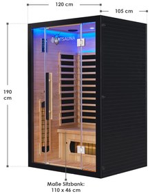 Infračervená sauna Skara čierna s technológiou Dual