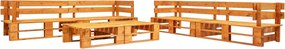 vidaXL Set mobilier grădină din paleți, 6 piese, maro miere, lemn