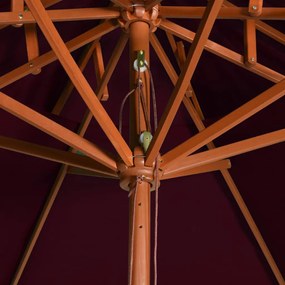 Umbrela de soare dubla, stalp din lemn, rosu bordo, 270 cm Rosu bordo