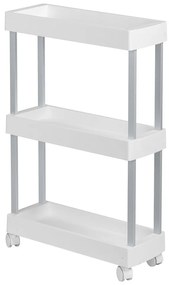 Etajeră pe roți albă din plastic 45x80 cm Mino – Wenko
