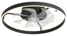 Ventilator de tavan negru 70 cm cu LED cu telecomandă - Maddy