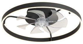 Ventilator de tavan negru 70cm incl. LED Dimmable cu telecomandă - Maddy