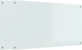 vidaXL Panou de bucătărie 2 pcs Alb 110 x 60 cm sticlă securizată