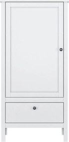 Dulap OLE, alb, PAL laminat, cu o usa si un sertar, 65x37x135 cm