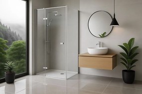 Cabina de dus Rea Atlas 90x80 cu deschidere pe stanga crom