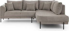 Colțar taupe cu tapițerie din chenille (cu colț pe partea dreaptă/în formă de ”L”) Mauris – Ropez