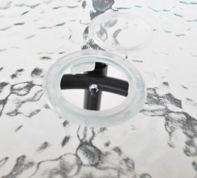 Masă de grădină ZWMT Ø 80 cm metal cu blat din sticlă