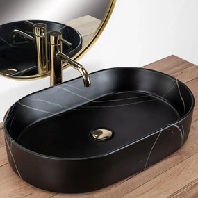 Rea Nadia lavoar 61x38.5 cm ovale de blat negru REA-U8565