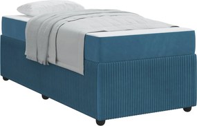 vidaXL Cadru de pat cu saltea albastru 90 x 190 cm țesătură