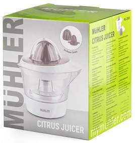 Storcator electric pentru citrice Muhler MJ-2505, 25W, 0,5 L, Reverse, 2 conuri, Alb