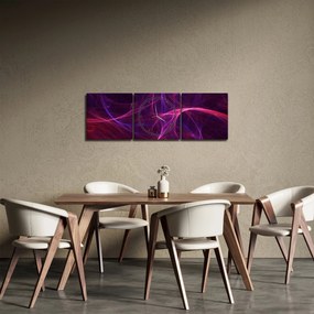 Tabloul abstract cu linii curbe (cu ceas) (90x30 cm)