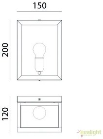 Aplica de perete exterior cu protectie IP55, Quadro 262.01.OT
