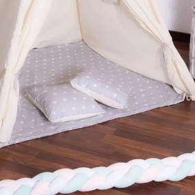 Cort pentru copii Teepee cu perne Stele, gri