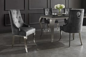 Set 2 scaune stil baroc Modern Barock, gri/ argintiu