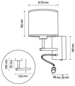 Corp de iluminat flexibil Spot-Light 57291974 BOHO 1xE27/25W + LED/1W/230V stejar