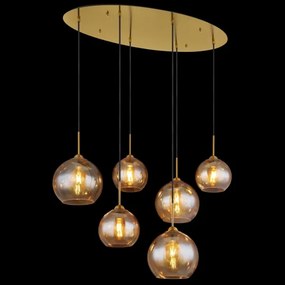 Globo 15788-6H - Lustră suspendată pe cablu JAMESSA 6xE27/60W/230V alamă