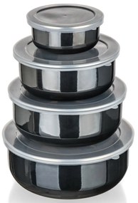Set de boluri emailate Banquet METALLIC Black, 8bucăți