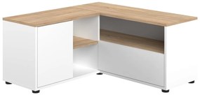 Comodă TV alb-natural cu aspect de lemn de stejar 90x45 cm Angle – TemaHome