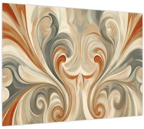 Tablou - Vârtejuri în culori pământii (70x50 cm)