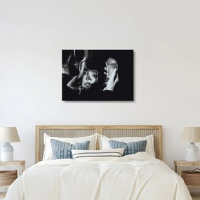 Tablou pe sticlă - Privind în oglindă (70x50 cm)