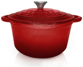 Oală din fontă emailată cu capac 28x13 cm, 6L – Cooking by Heinner, Colecția Red Line HR-KN-SM6, cu design elegant, pentru gătit la cuptor
