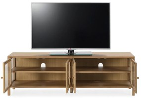 Comodă TV în culoare naturală cu aspect de lemn de stejar 160x50x40 cm Ceci – MOME