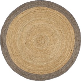 vidaXL Covor lucrat manual din iută cu chenar gri 240 cm